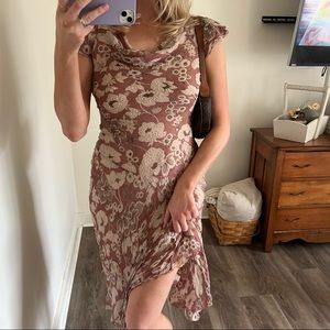 SOLD Stunning silk beaded gown